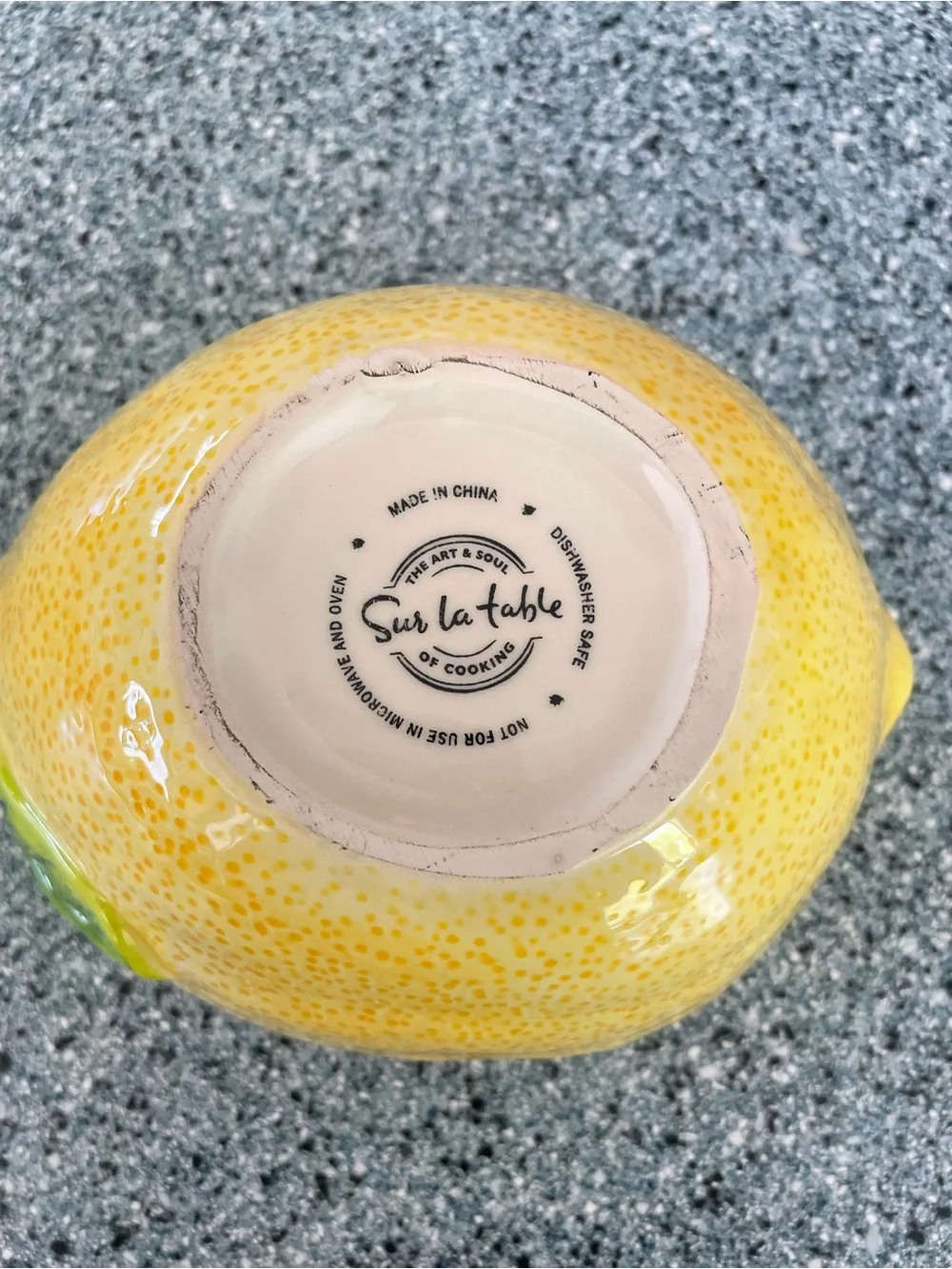 Sur La Table Yellow Ceramic Lemon-Shaped Serving Bowl